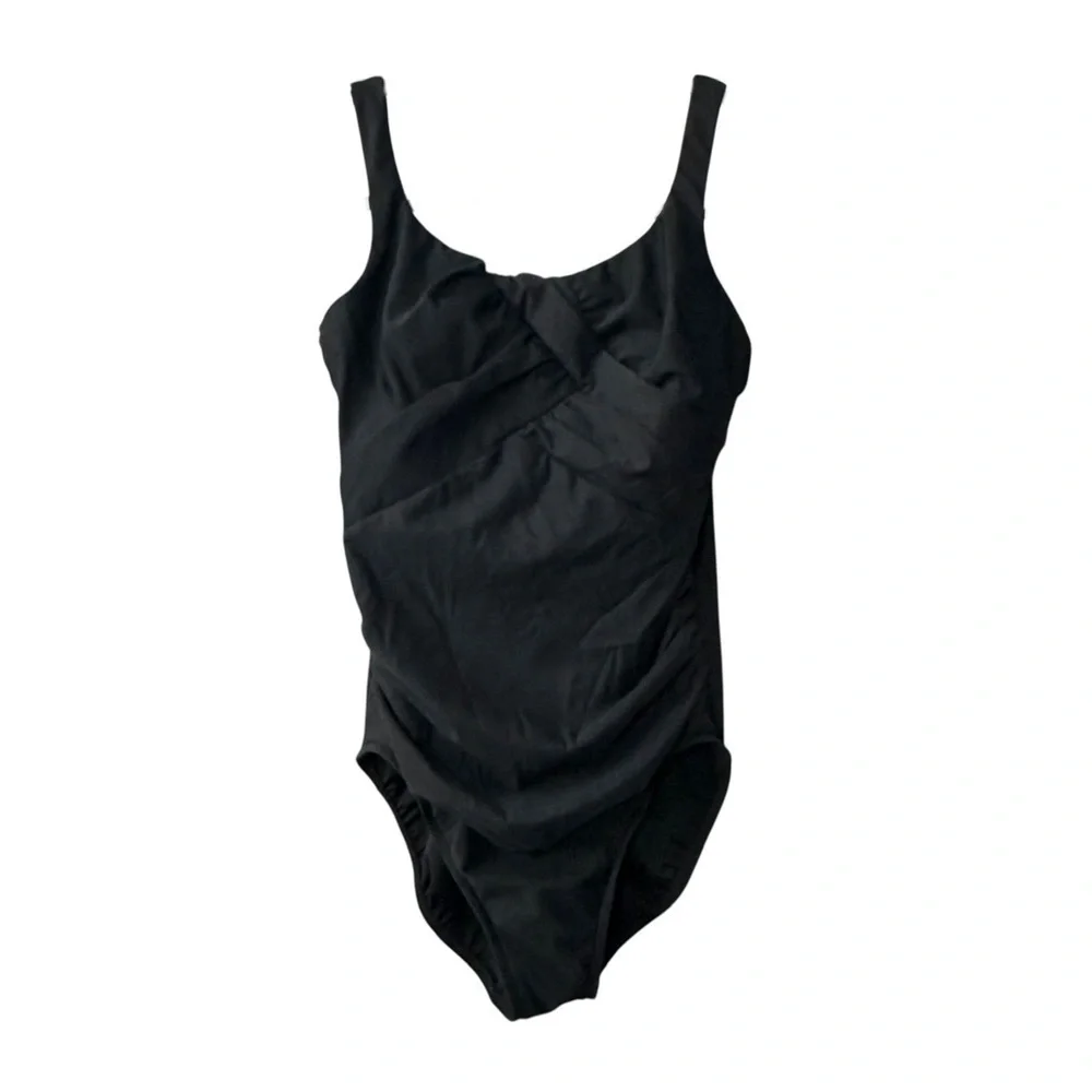 Lands End Black One Piece Swimsuit